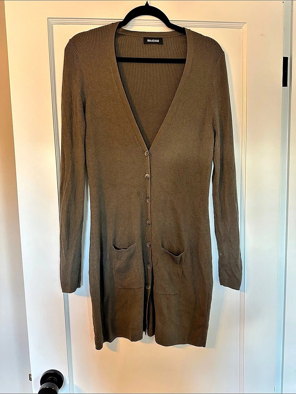 NAADAM Ribbed Cashmere Silk Cardigan Size Large